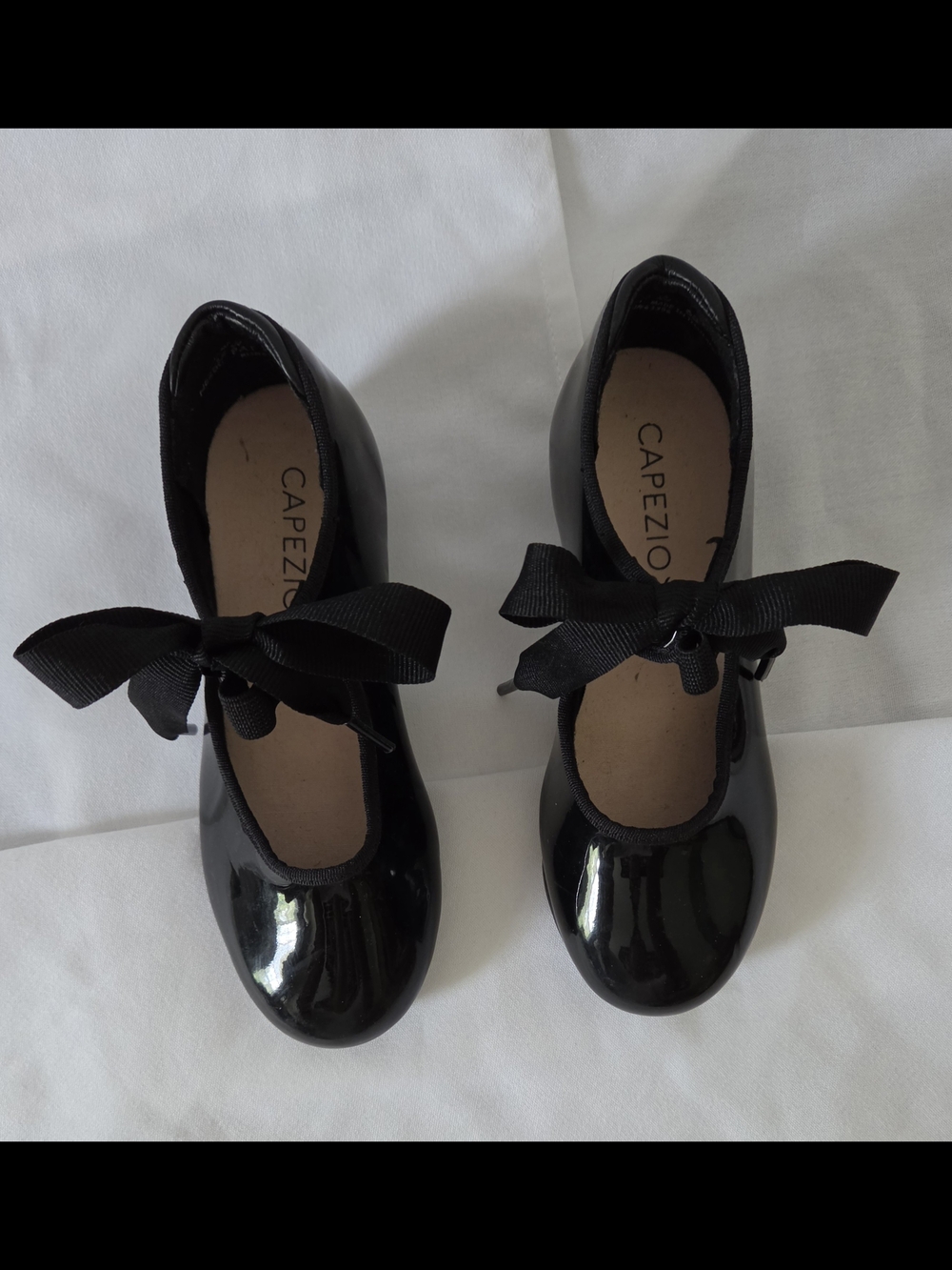 Capezio Girls' Black Patent Mary Jane Dance Shoes with Bow